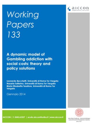 A dynamic model of Gambling addiction with social costs: theory and policy solutions