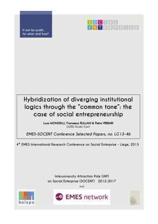 Hybridization of diverging institutional logics through the “common tone”: the case of social entrepreneurship