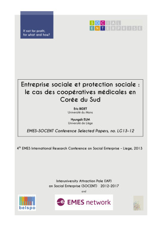 Entreprise sociale et protection sociale: le cas des coopératives médicales en Corée du Sud